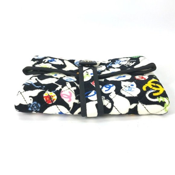 Auth CHANEL Animal pattern Diaper change sheet BABY baby mat Black/Multicolore - Picture 5 of 16